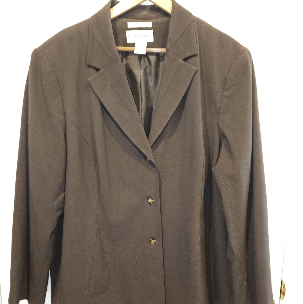 Women's Chocolate Brown Evan Picone Plus Size 22W  Blazer